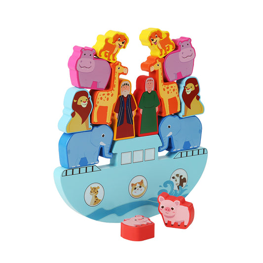 Wooden Noah's Ark Balance Game – Fun and Educational Bible Toy for Kids