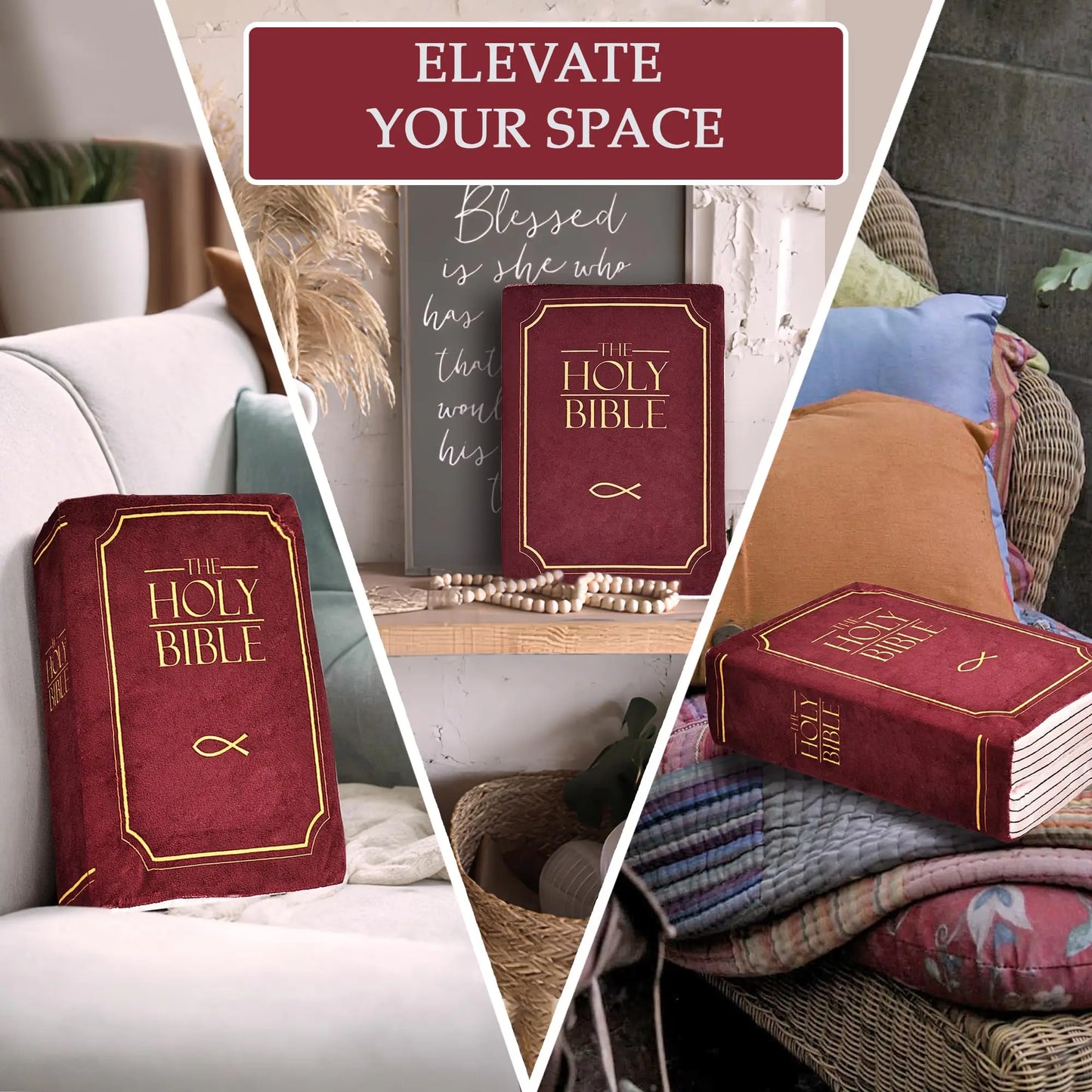 Bible Plush Pillow – Huggable Scripture for Kids (5 Colors)